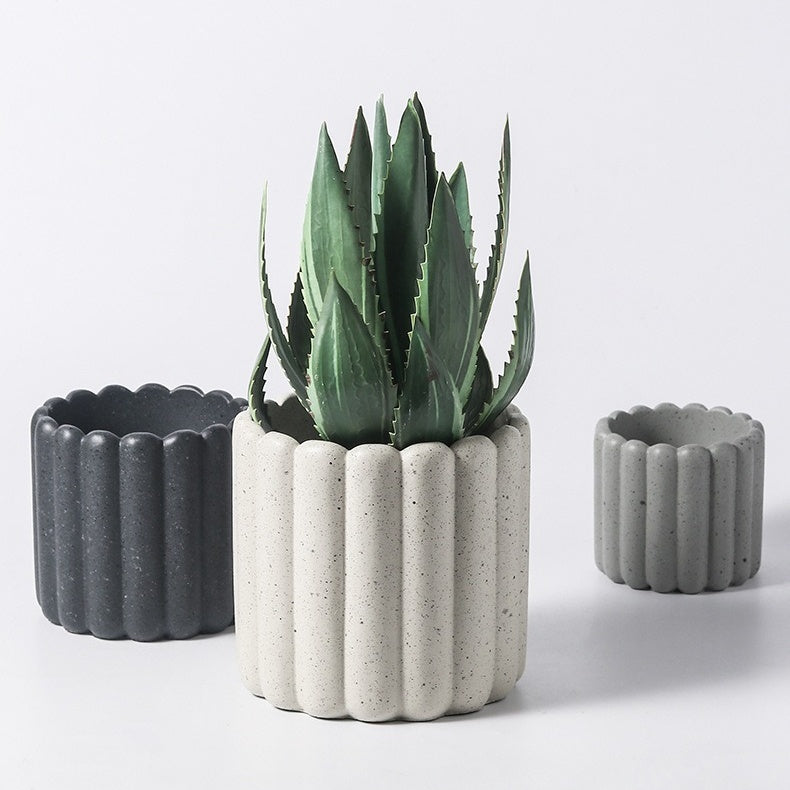 Nordic Handmade Cement Planter with Drainage Hole