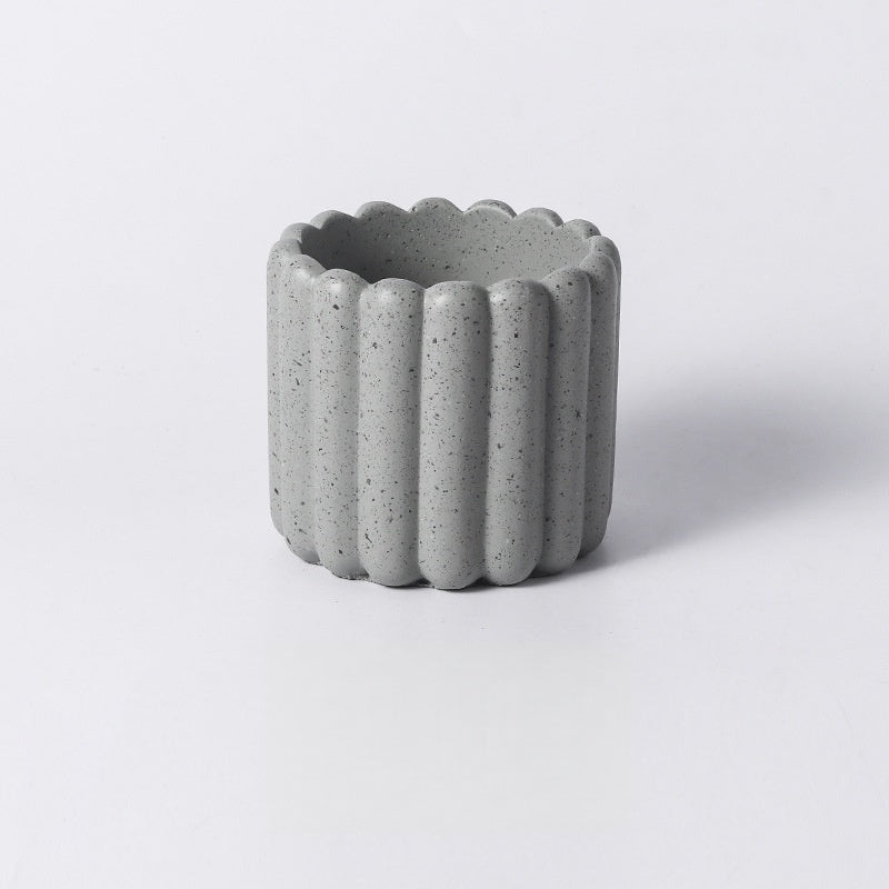 Nordic Handmade Cement Planter with Drainage Hole
