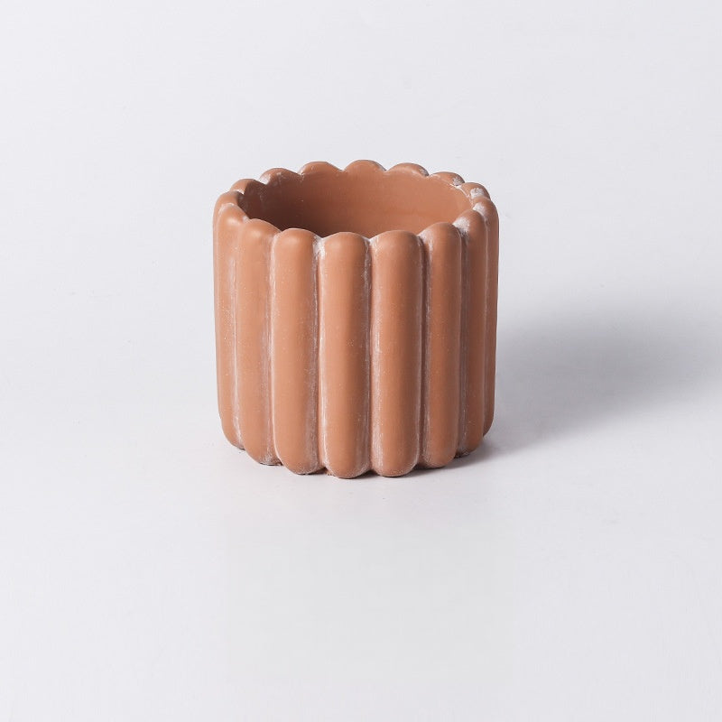 Nordic Handmade Cement Planter with Drainage Hole