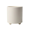 Nordic Unglazed Ceramic Planter with Wooden Legs