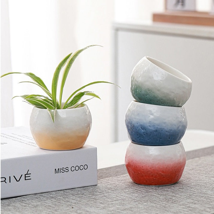 Minimalist Ceramic Floor Planter, High-Temperature Resistant