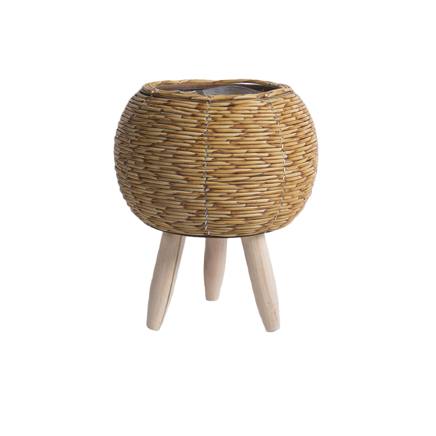 Lantern-Shaped Cylindrical Plastic Floor Planter, Rustic Garden Style