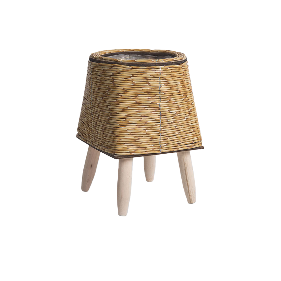 Square-Shaped Plastic Floor Planter, Rustic Garden Style